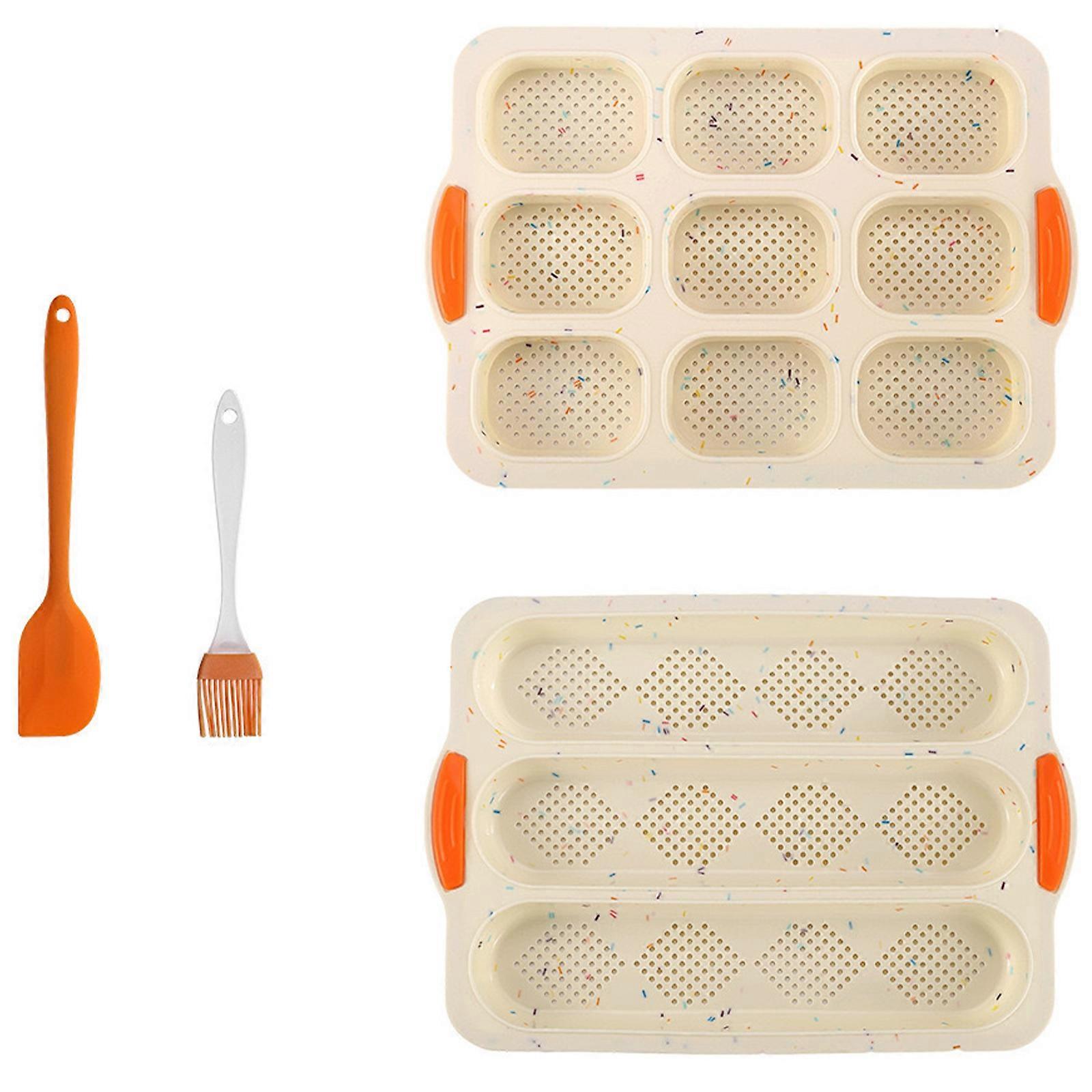 Professional Reusable Silicone Bread Baking Mold Flexible Storage Hamburger Bun Baking Pan Space Saving Kitchen Tool Multicolor