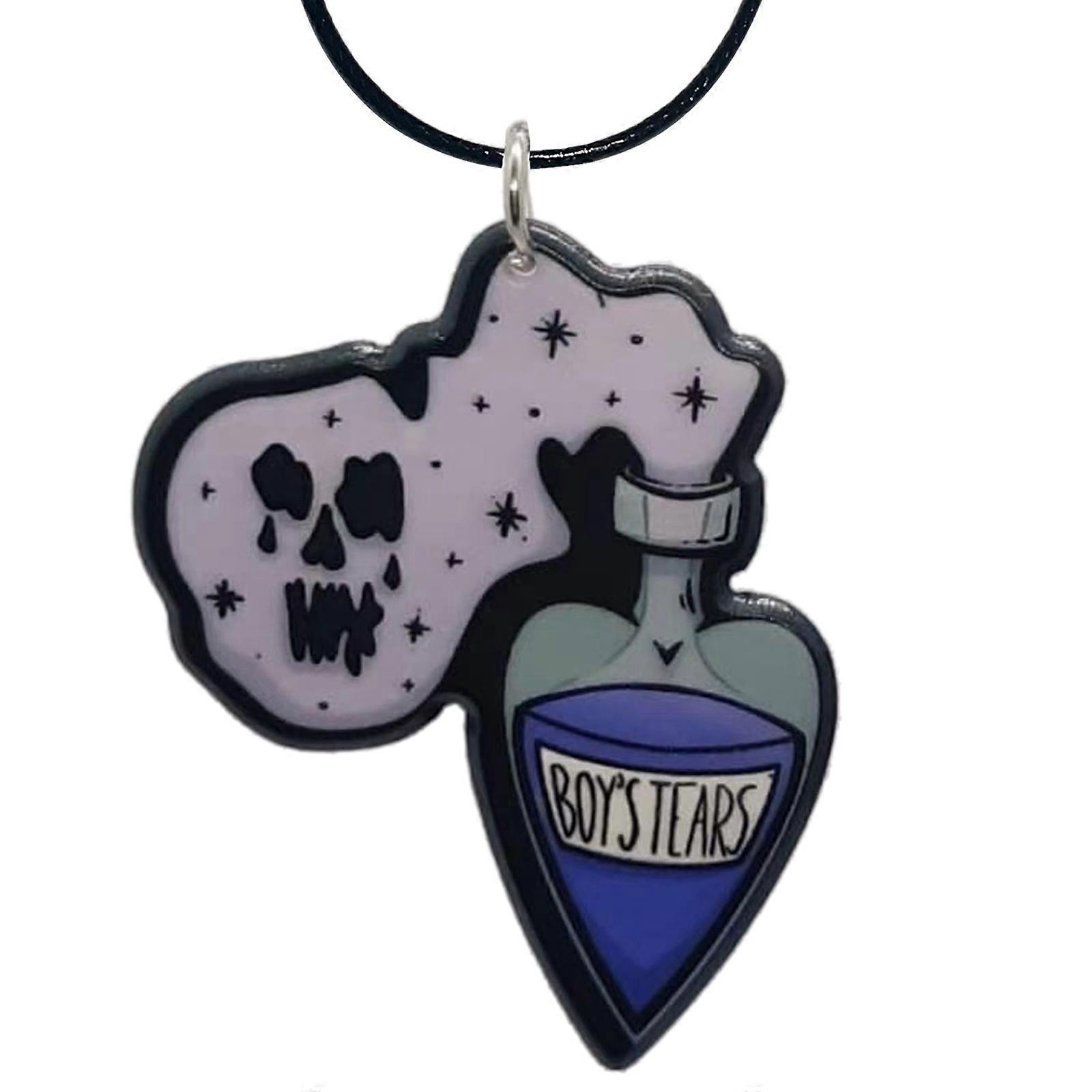 Trend Acrylic Charm Devil Pendant Collarbone Chain Temperament Simple Neck Chain Adjustable Buckle Chain Necklace Multicolor