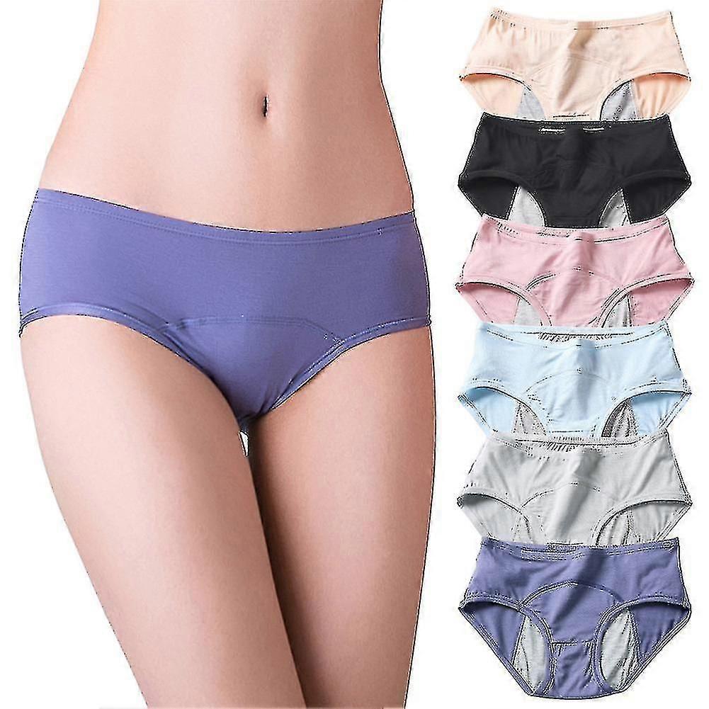 Co 6 Pack Leak Protective Panties For Women/girl Period, Flow, Bleeding, Incontinence