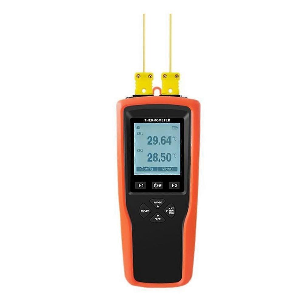 YET-620 Double Channel Thermocouple Temperature Meter Laboratory Industrial Temperature Gauge with K-Type Probe