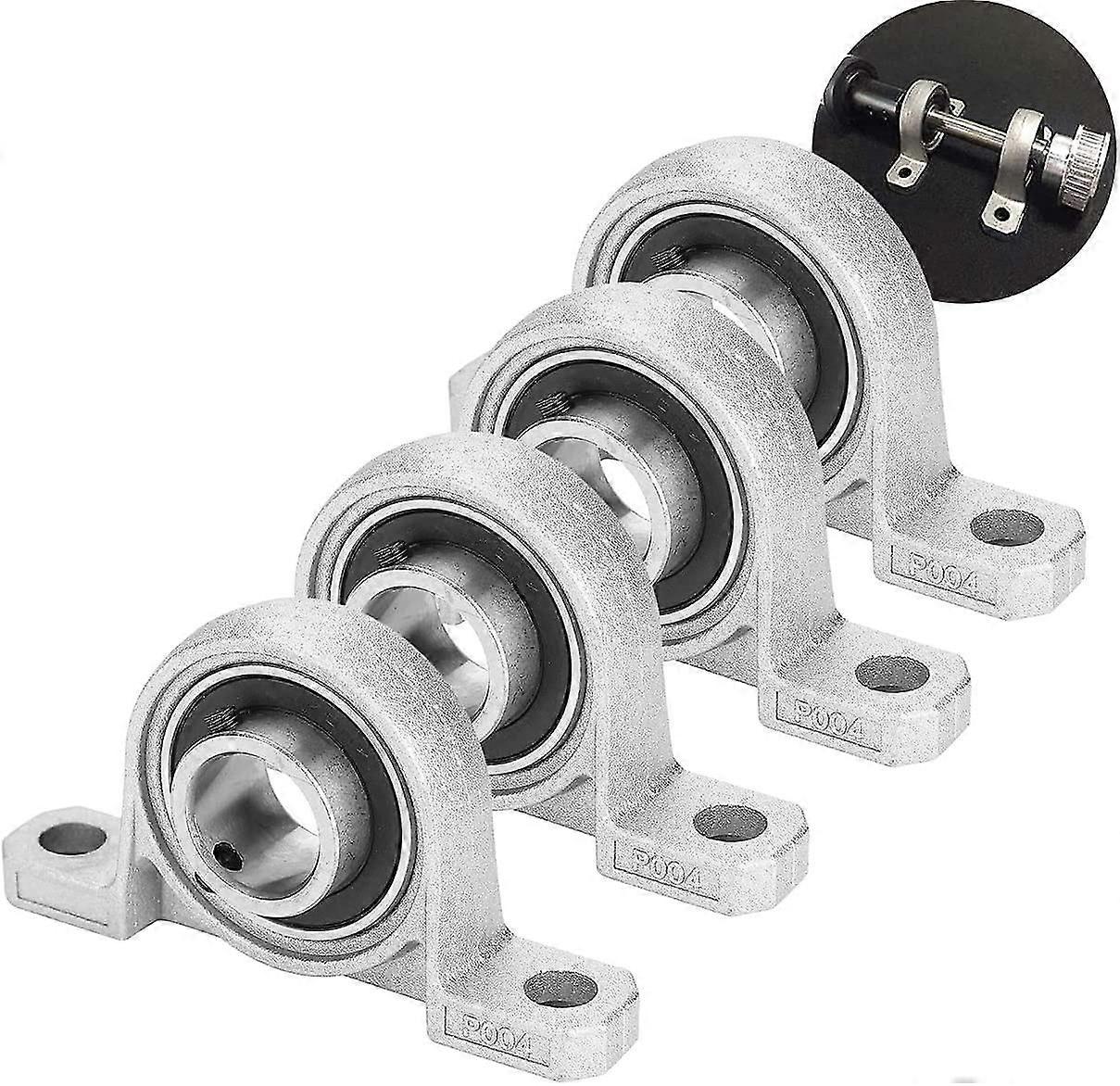 4pcs 20mm Flange Mount Pillow Block Ball Bearings Self-Aligning