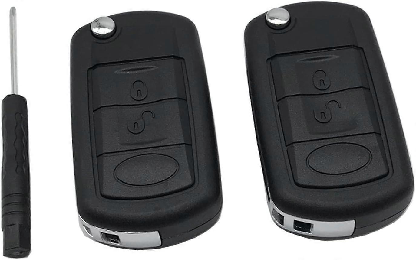 Key Fob Case Shell Fit for Land Rover LR3 Discovery Range Rover Sport 3 Buttons Flip Folding Replacement Car Key Housing Outer Cover (2)