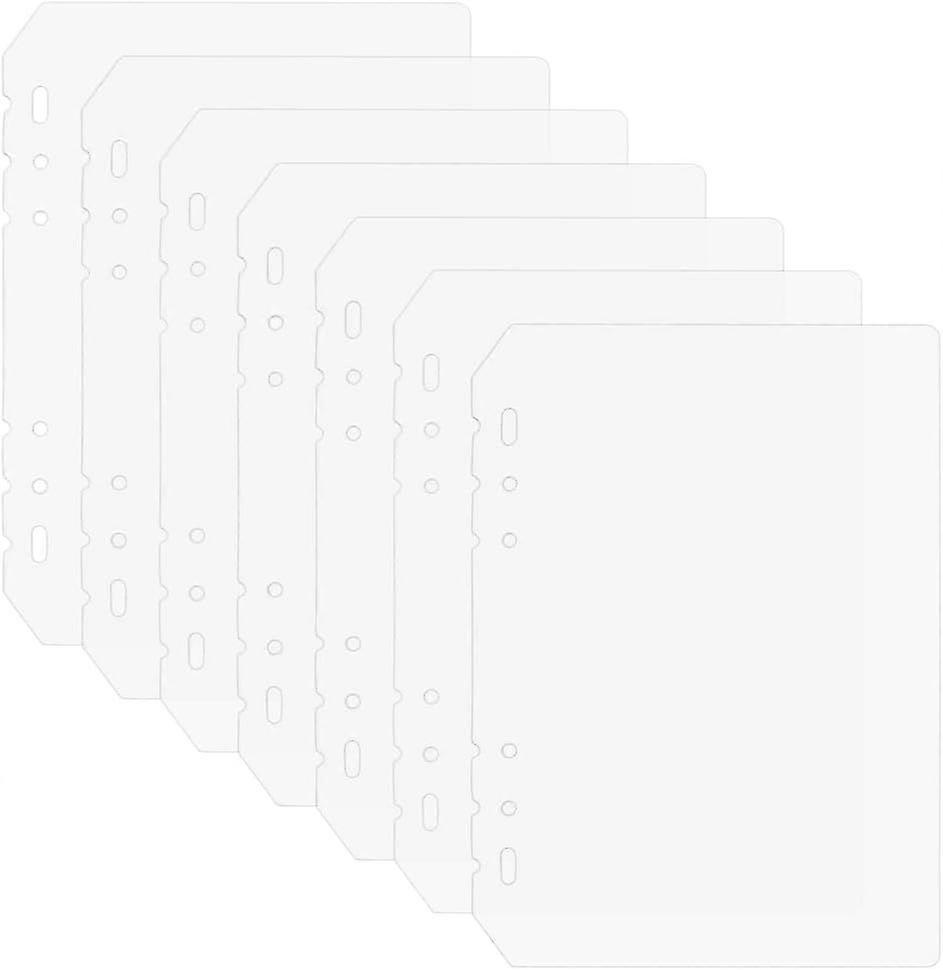 20Pcs 8.4x5.9Inch PP Binders Index Divider Sheets 6 Ring A5 Insertable Tab Divider Full Page Flat Sheet Lifter for Notebooks and Binders