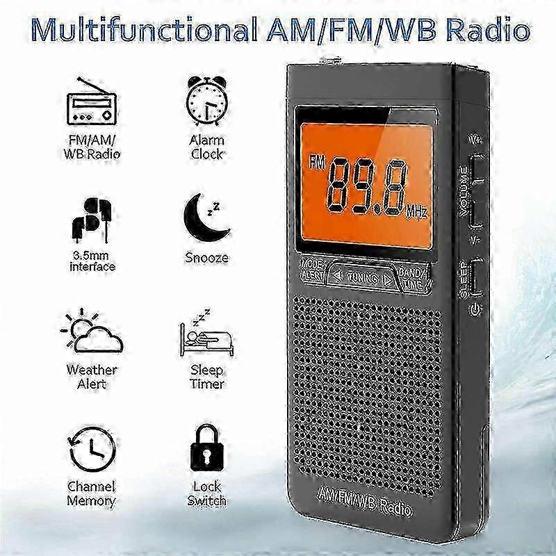 Portable Weather Radios Noaa Sos Emergency Pocket Radio Weather Warning Alarm Clock Auto-search Channels Mini Hand Radio Reciver