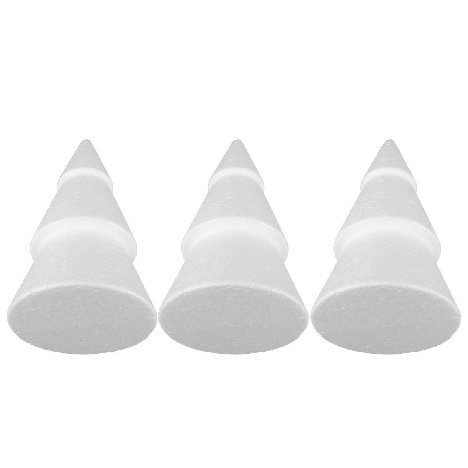 3Pcs Foam Christmas Trees For Holiday Party Decorations With White Polystyrene Craft Material And Easy To Paint Surface