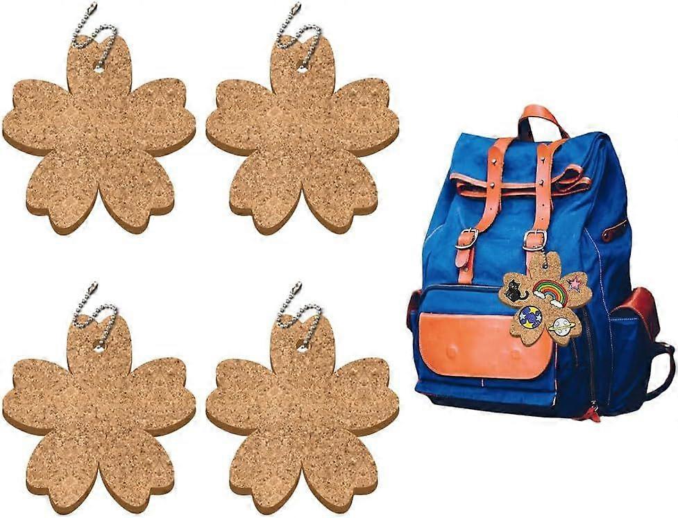 4Pcs Cherry Flower Enamel Pin Holder Display Board Collection with Key Chain for Bag Backpack 4.7" x 4.7" Pins Display Frame Organizer Storage to Show