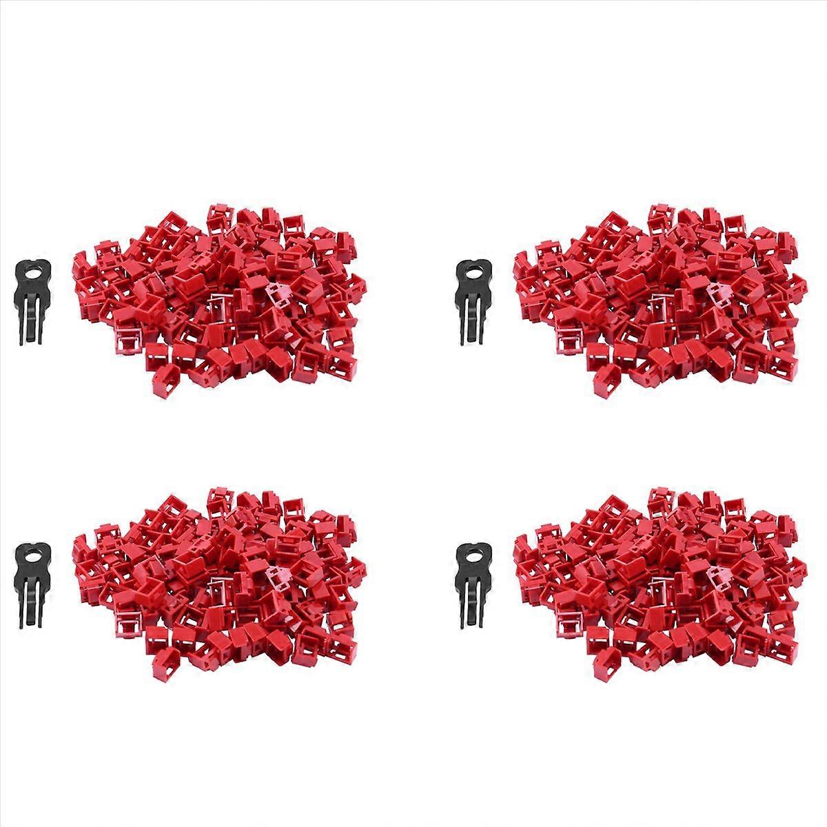 400Pcs Red RJ45 Port Ethernet LAN Hub Anti Dust Cover Plug Cap Blockout Protector with Proprietary L