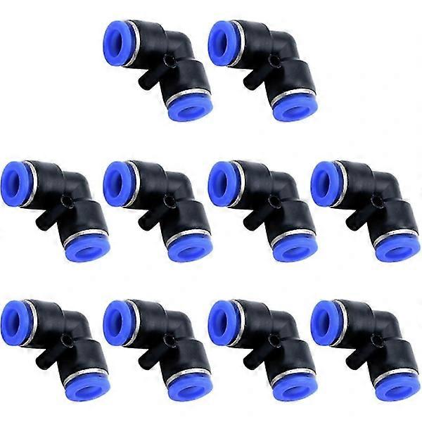 Savagrow 10pcs 3/8" OD Pneumatic Push-to-Connect Coupling Angle Plastic Quick