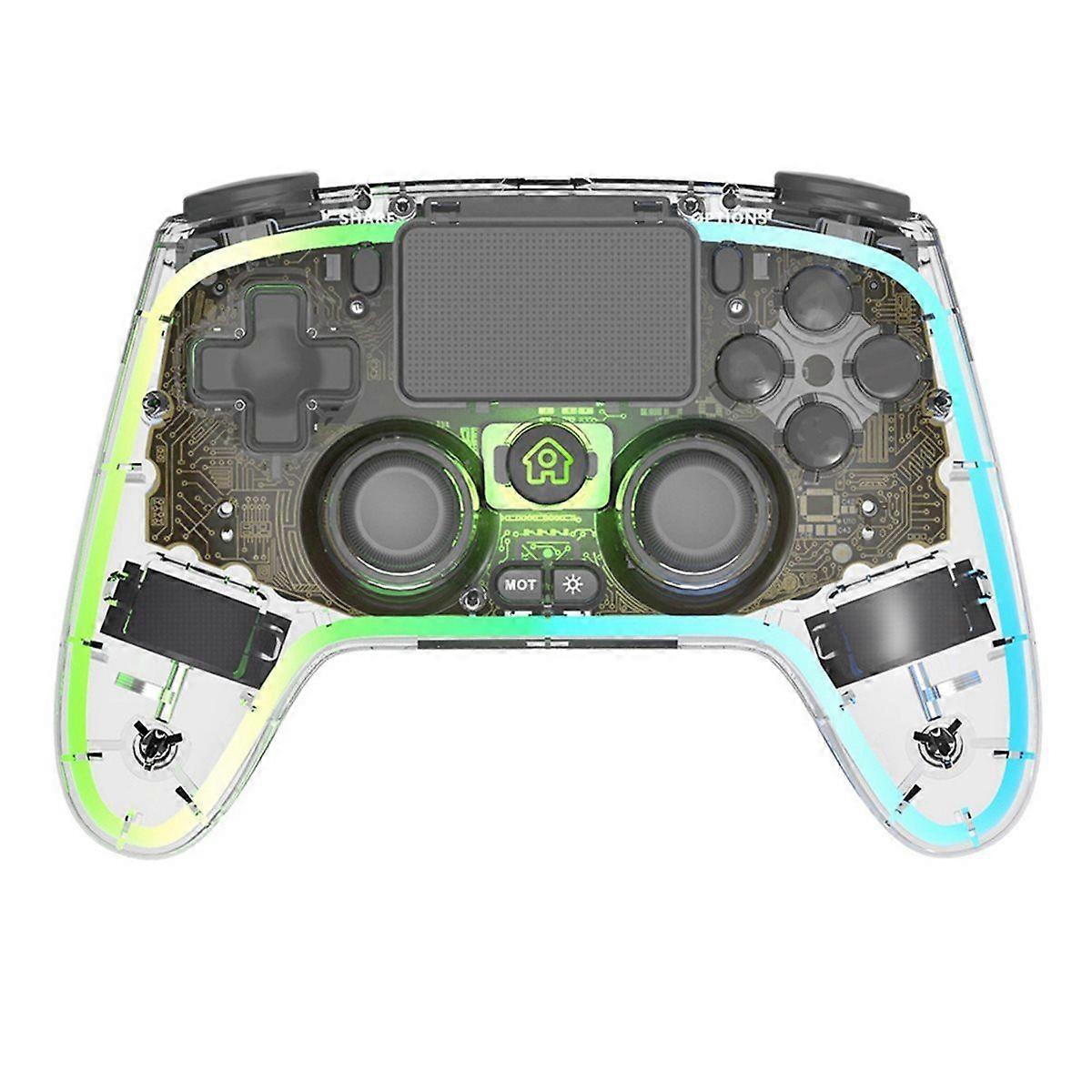 P4 Wireless Gaming Controller RGB Light Bluetooth Wireless Gamepad 6- Gyro for PC