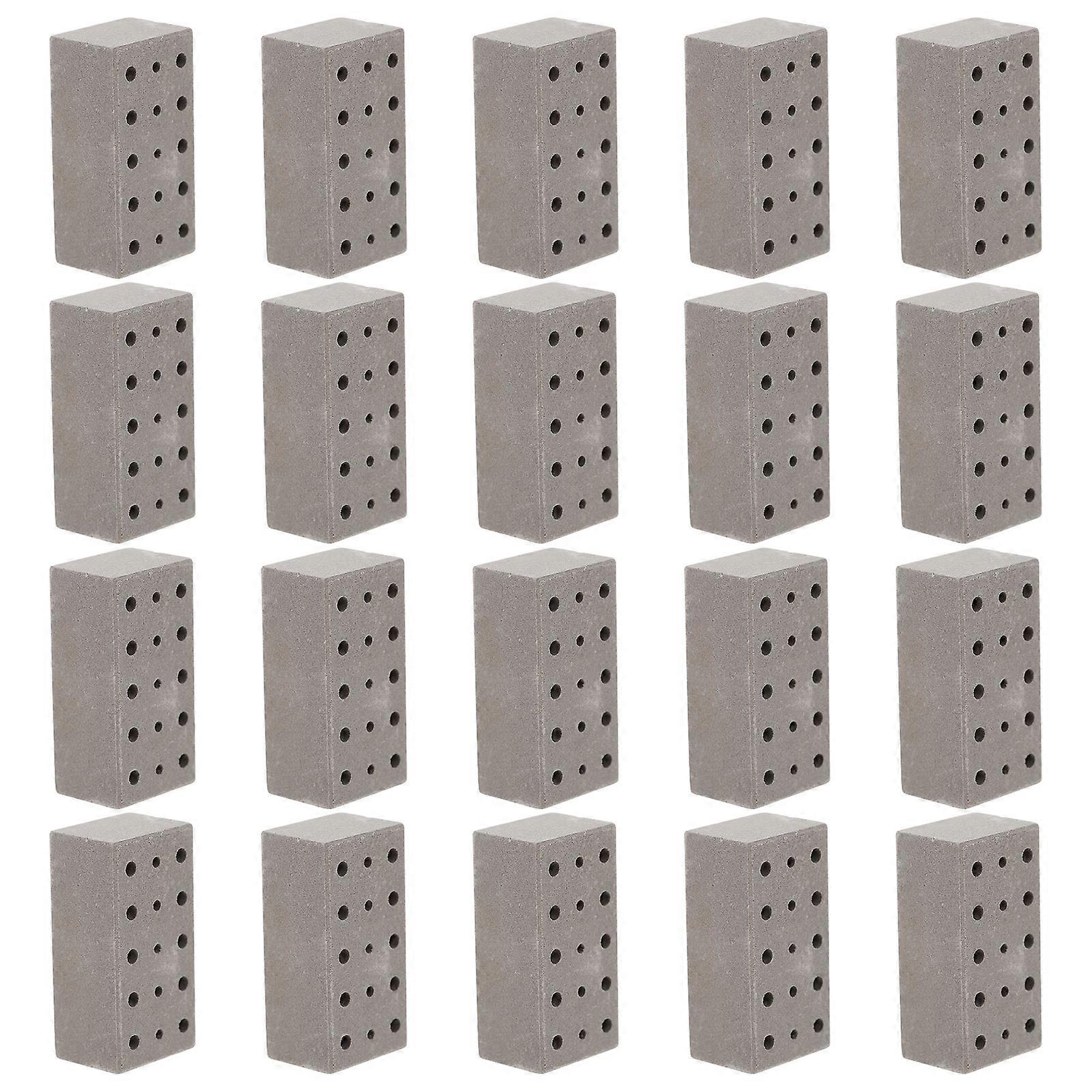 DIY Miniature Bricks for Decor 20Pcs Simulation Brick Models Light Brown Clay