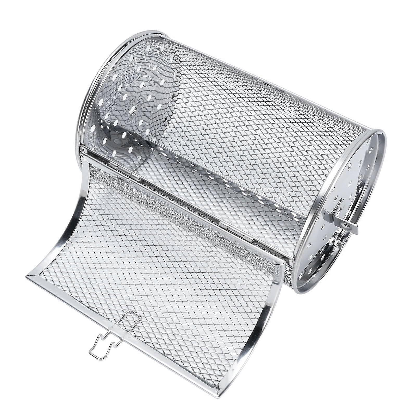 Rotating Grill Basket Stainless Steel Roaster Drum for Even Heat Small Batch Coffee Beans and Nuts