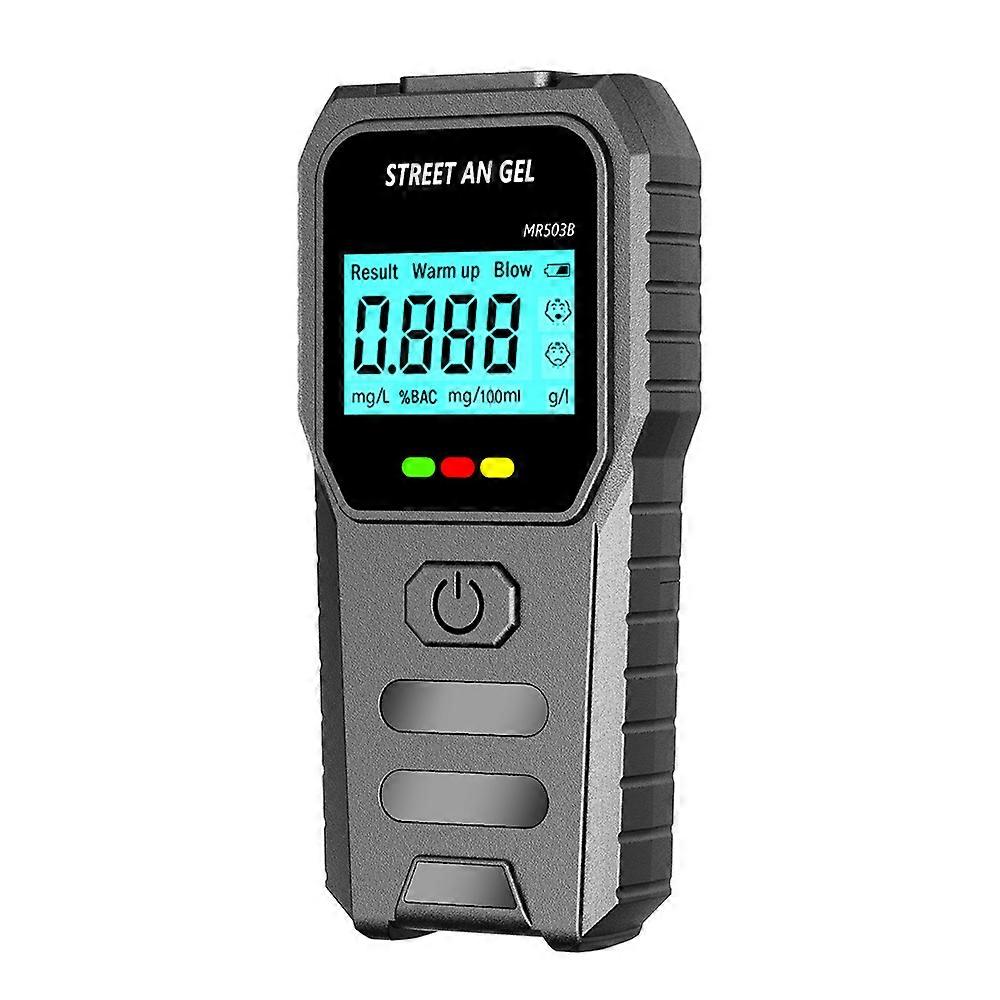 LCD Display Alcohol Tester with Voice Broadcast Portable Blowing  Alcohol Detector Drunk Driving Checker for Police Personal Use