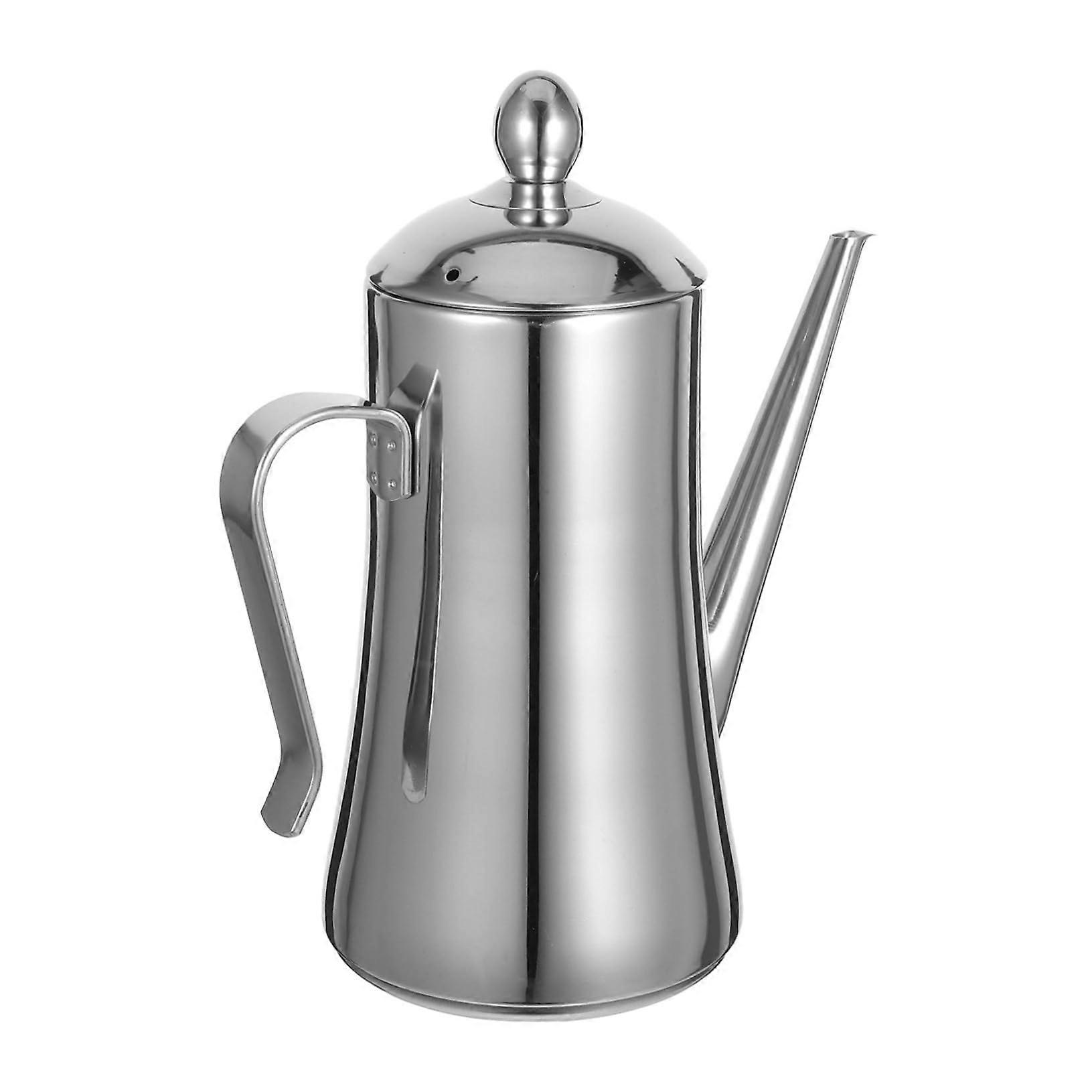 Stainless Steel Oil Dispenser Bottle with Cover Leakproof for Cooking Salad Dressings Vinegar Milk Tea