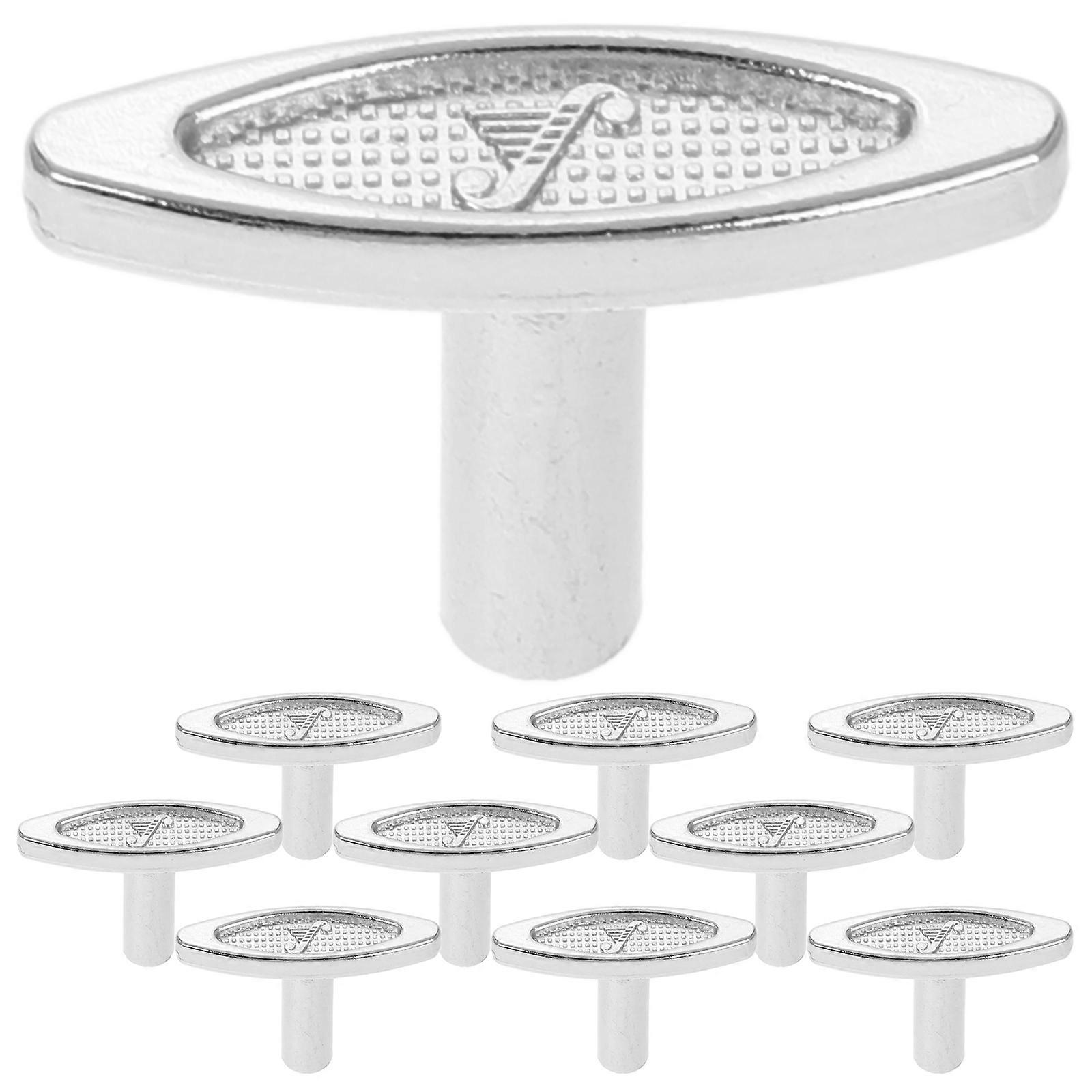 Music Box Key Replacement Silver Metal Winding Function 10Pcs Set