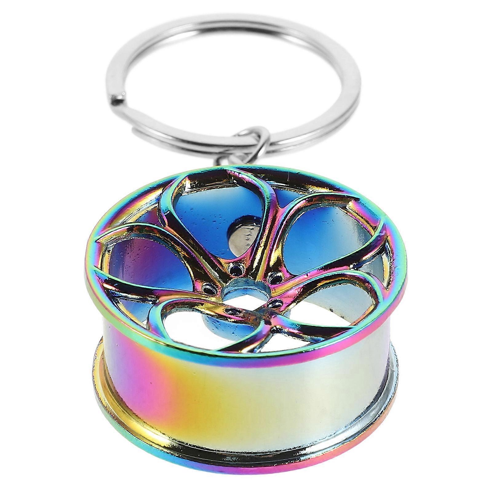 Automotive Tire Rim Keychain Creative Design Ideal For Daily Use Compact Multi Color For Keychain Users 1 Pcs