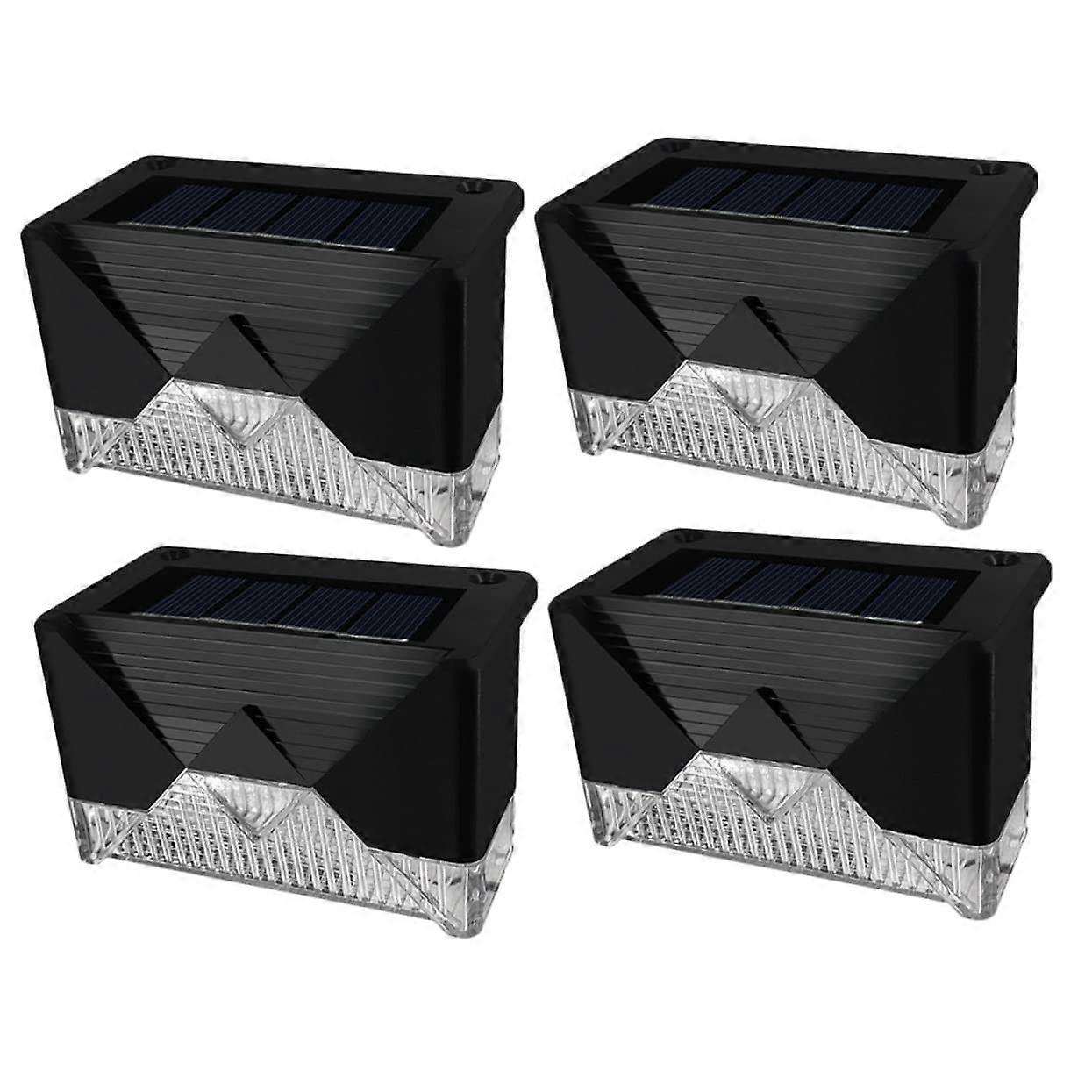 4Pcs Waterproof Outdoor Solar Step Lights for Garden Deck and Pathway Easy Installation