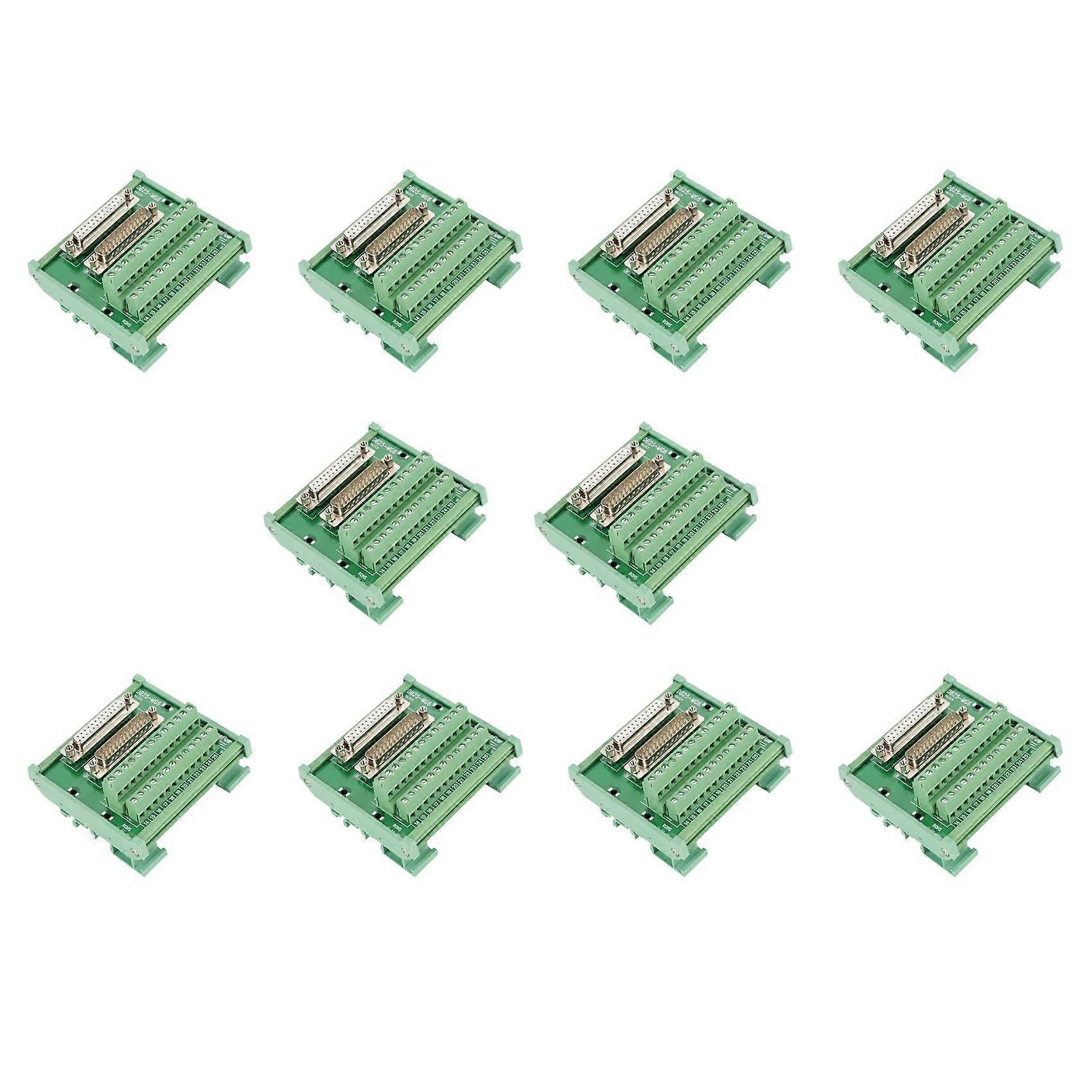 10X DB25 DIN Rail Mount Interface Module Male/Female Connector Breakout Board