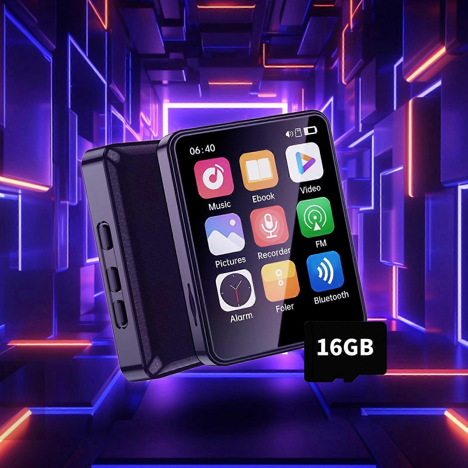 lulshou MP4 Music Player with Bluetooth Novel Reader with Speakers Play and Listen Outdoors Student Portable Listening Handheld Audio Touchscreen