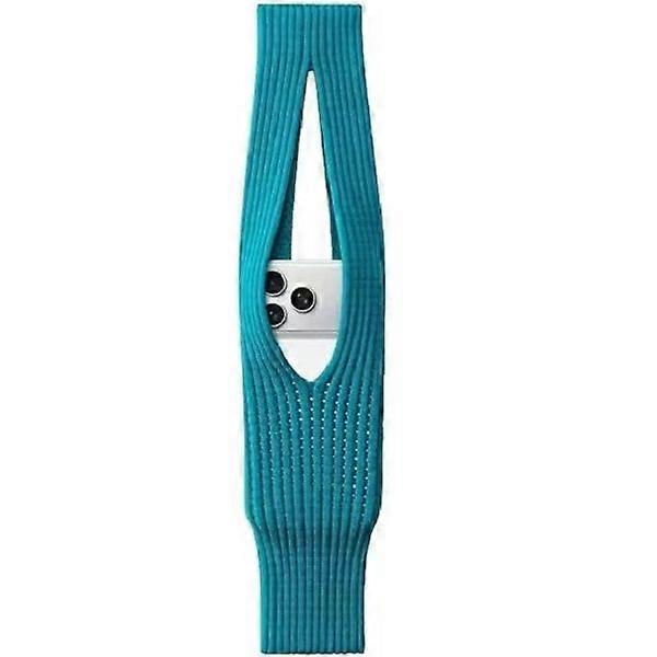 40CM Short Knitted Phone Bag - Portable Pocket Pouch for iPhone & Most Smartphones, Same-Style Knit Cell Phone Case with Handle, Lightweight Soft Bag 