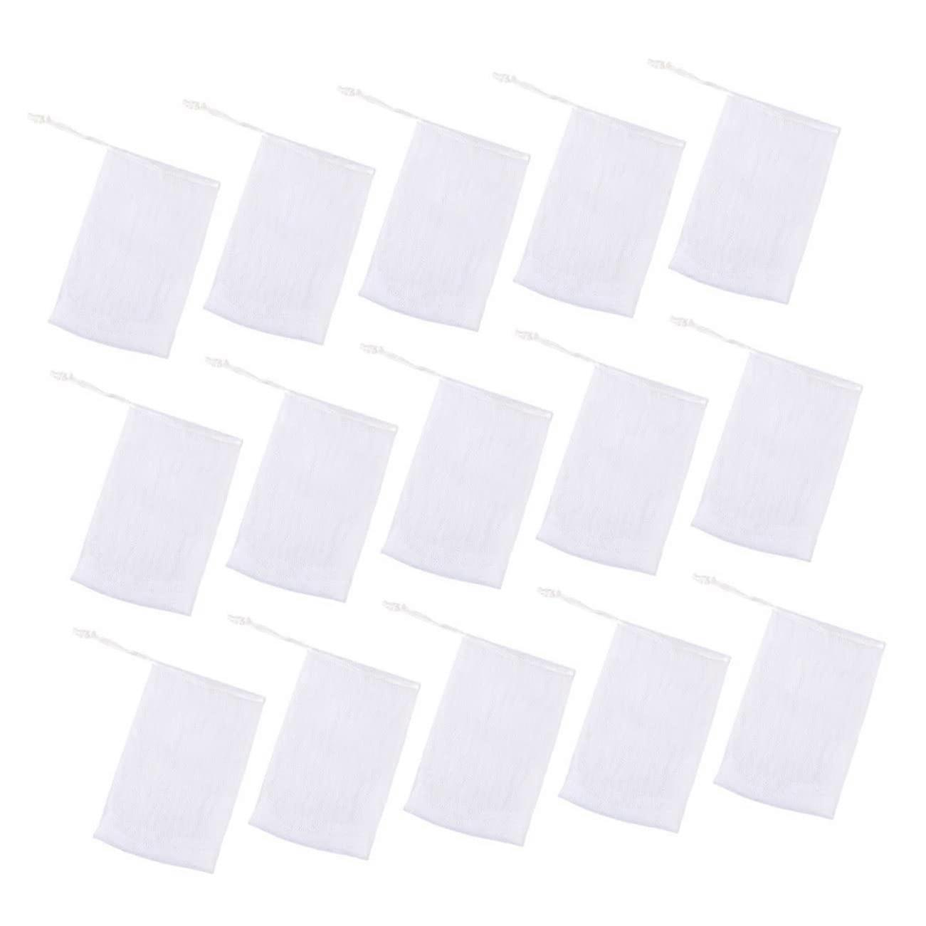 50Pcs Exfoliating Mesh Soap Foaming Net with Drawstring Hanging Pouch for Shower and Face Wash