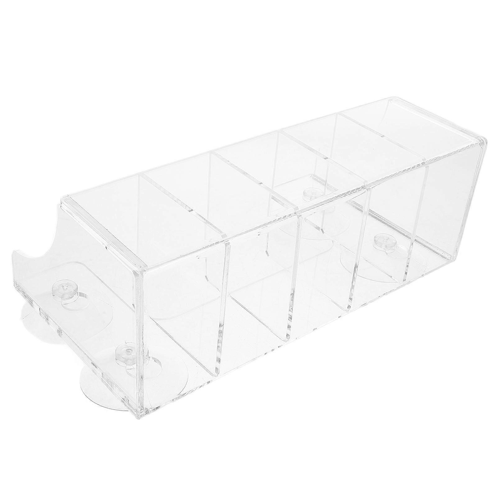 Drink Holder Fridge Organizer Rectangular Storage Rack Transparent Color Kitchen Use Condiment Organization 1Set