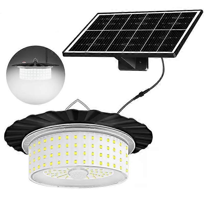 Solar Barn Light with 360° Motion Sensor, Waterproof LED, 4 Brightness Levels, Timers, 5 Modes for Shed, Garage, Yard (1 PC)