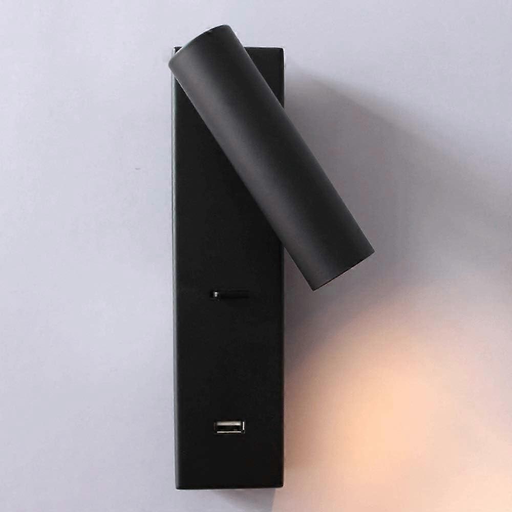 Adjustable LED Wall Lamp with USB Fast Charging, 4000K Bedside Reading Light for Bedroom