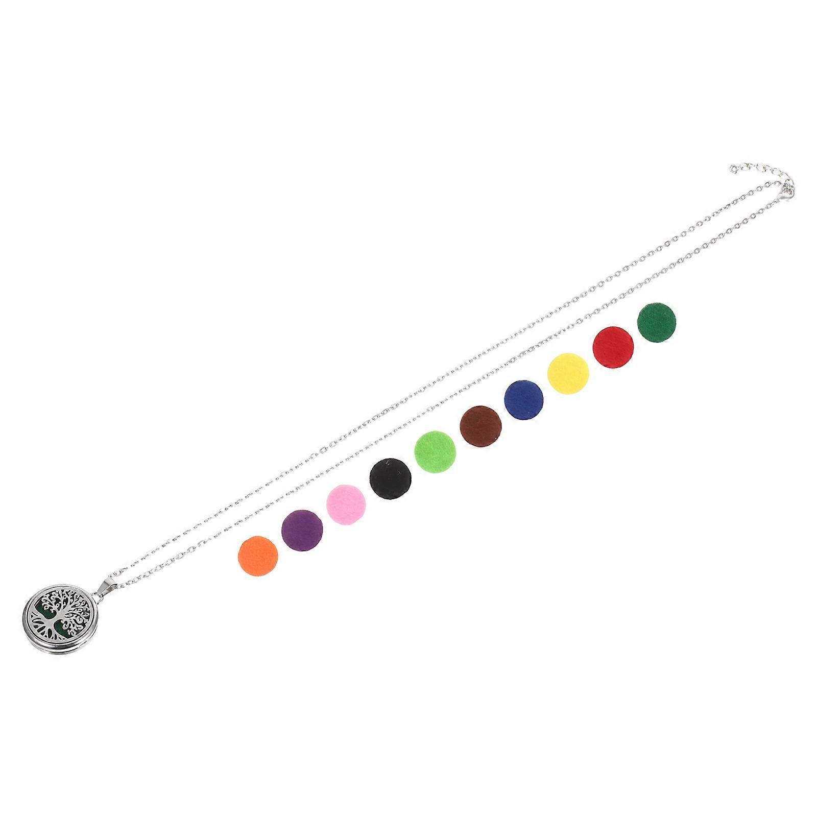 Aromatherapy Essential Oil Necklace with Tree Pendant 1Set