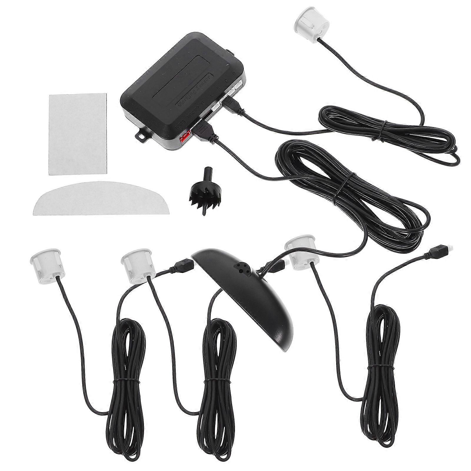 Backup Sensor Rear Bumper Parking Assist System for Car 2Sets Silver ABS