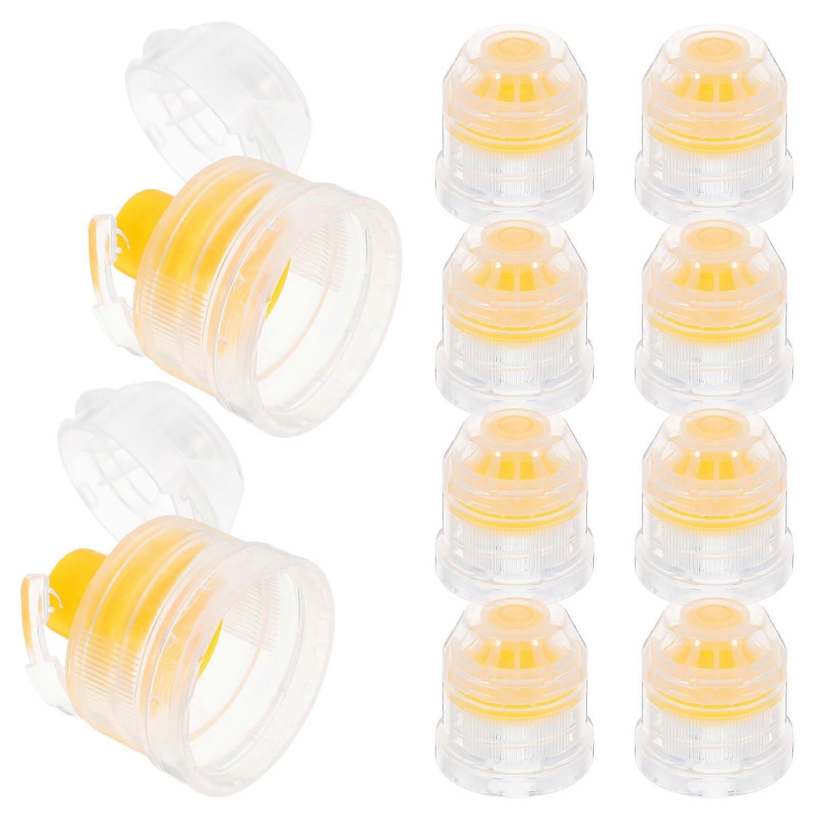 Push Pull Cap Replacement Transparent Flip Top Caps for Soda Bottles 10Pcs