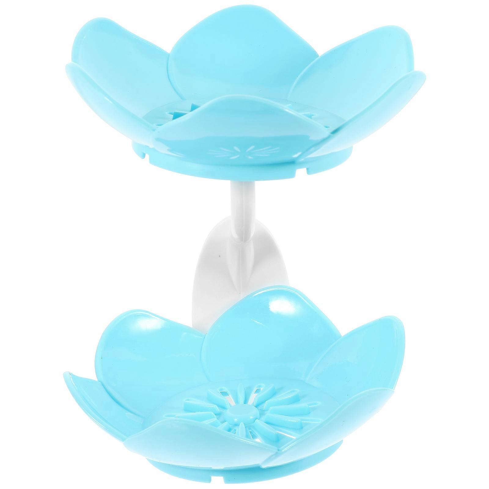 Green Wall-Mounted Soap Box 1Set Double-Layer Plastic Soap Holder