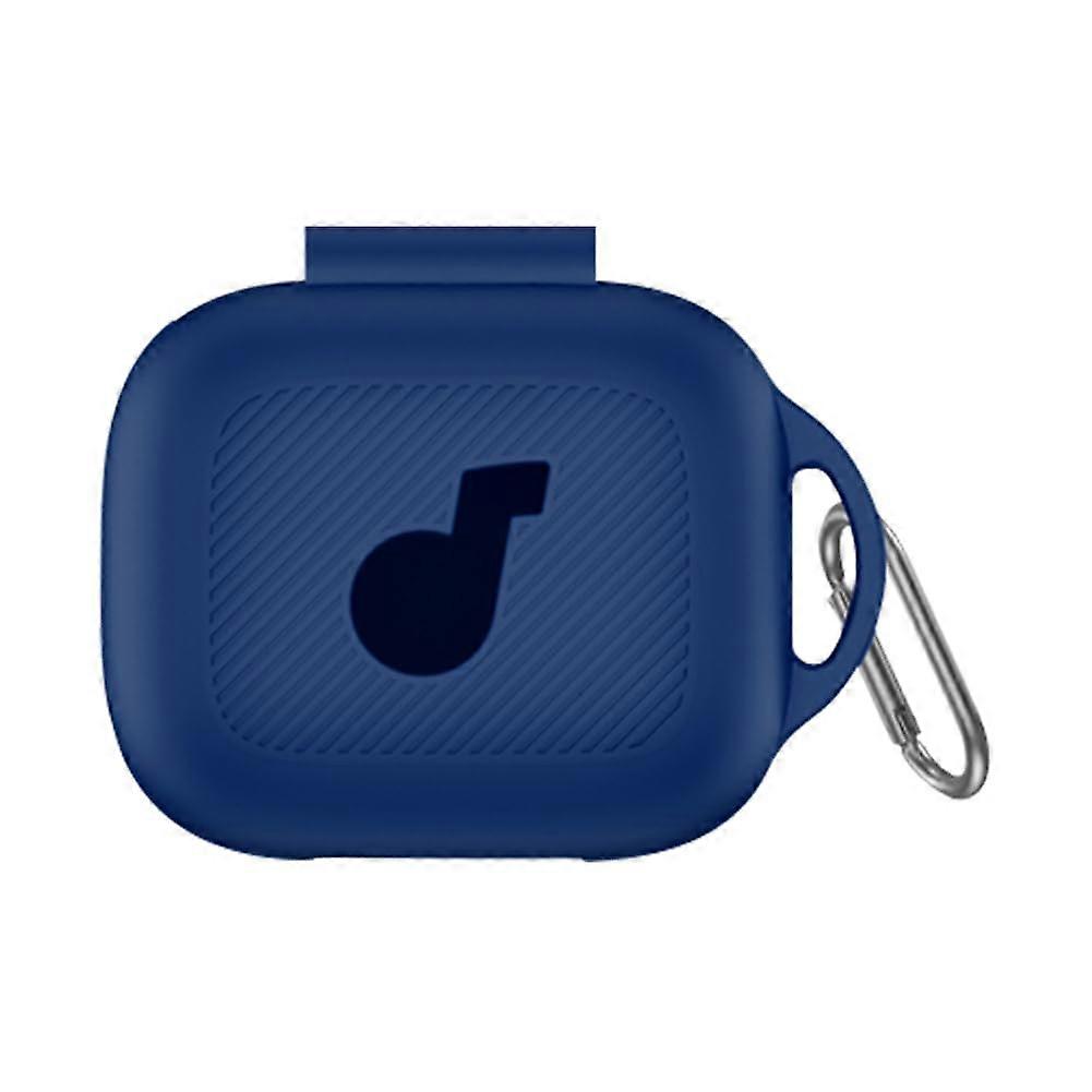 Silicone Earbuds Case Cover With Carabiner Shockproof Scratch Resistant For Anker Soundcore C30i Earbuds Blue