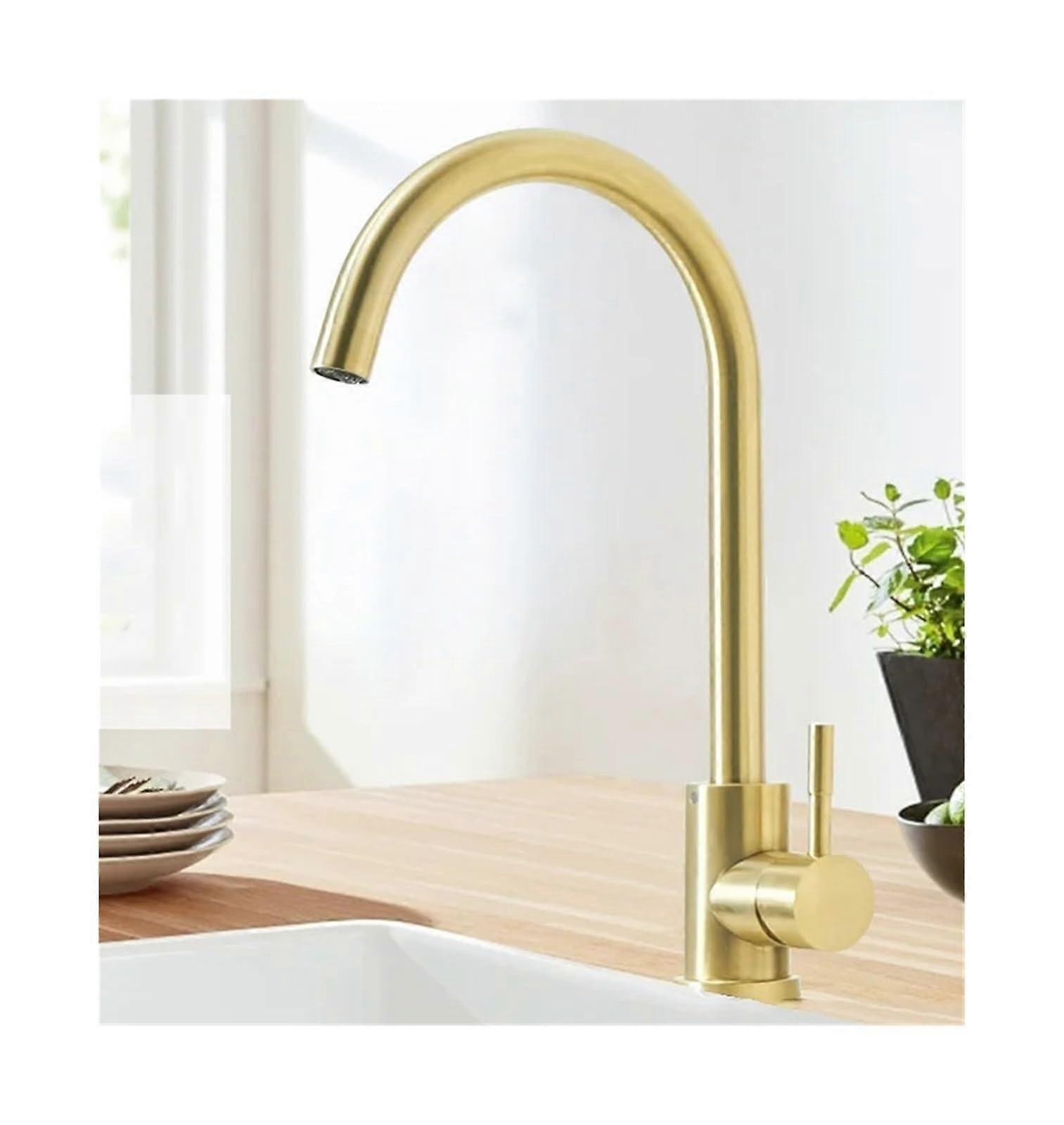 Matte Black Kitchen Faucet 360 Swivel Single Handle Hot Cold Deck Mounted Sink Mixer