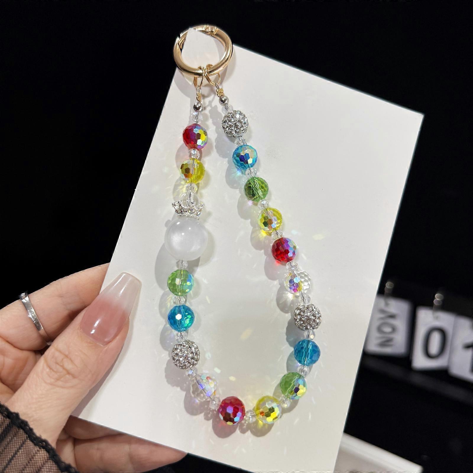 Whimsical Bow Colorful Bead Crystal Phone Chain