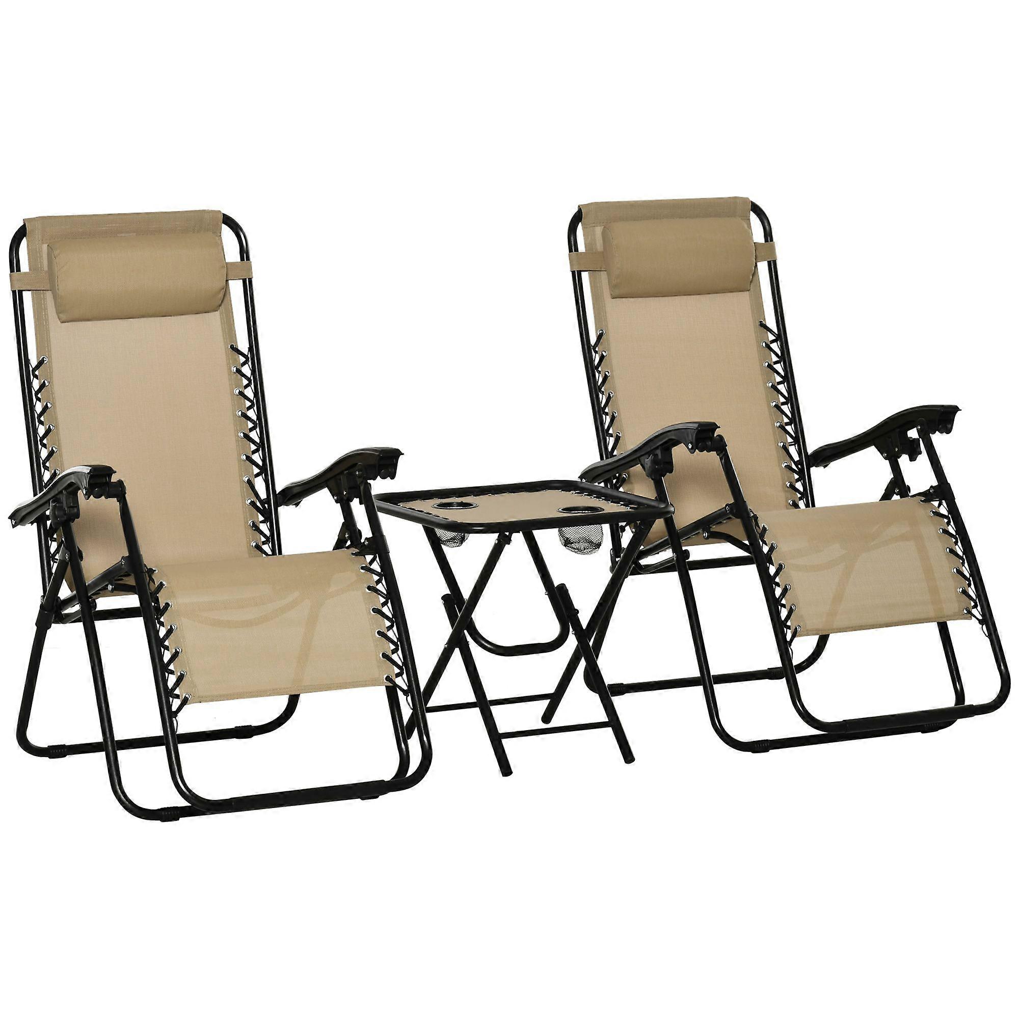 3 Piece Zero Gravity Chair and Table Set