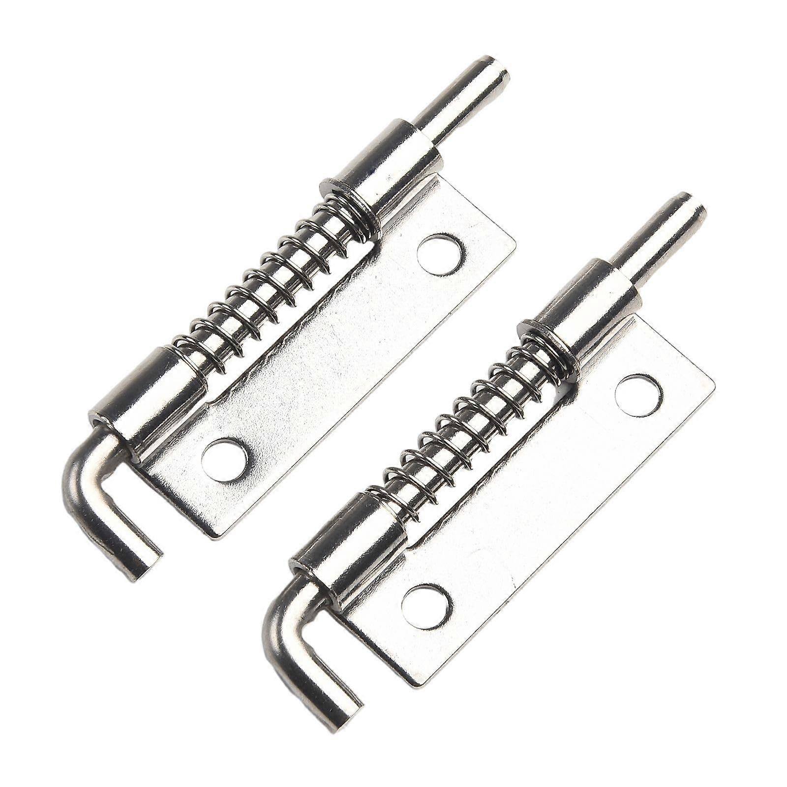 2 Pack Stainless Steel Door Latch with Spring Loaded Cabinet Lock for Security and Privacy