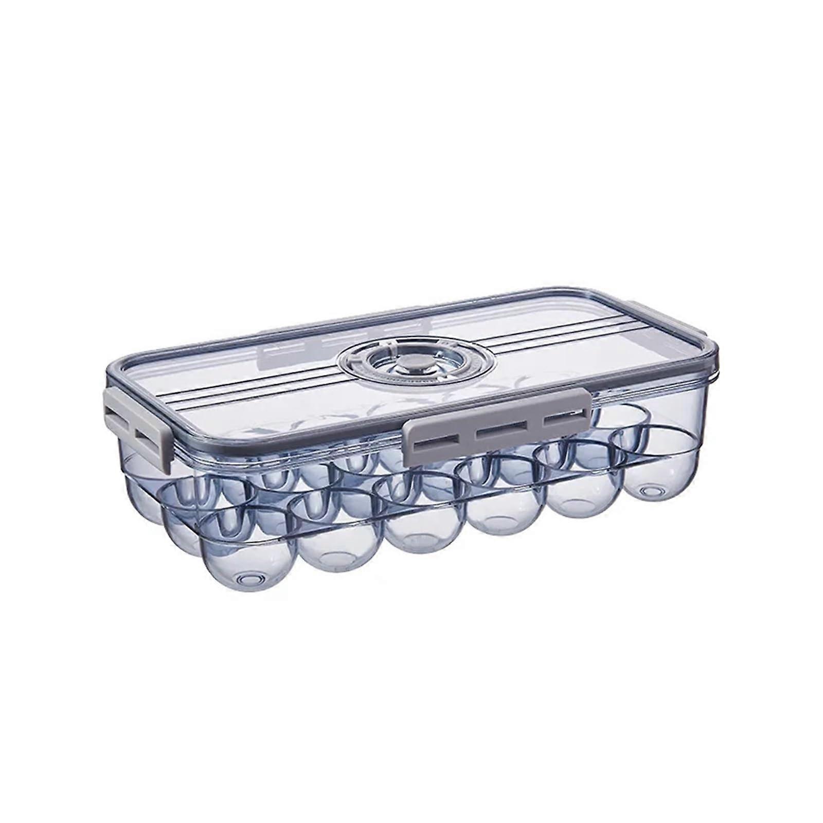 Egg Storage Box with Lid, Transparent 18 Egg Tray Organizer for Refrigerator, SpaceSaving Design