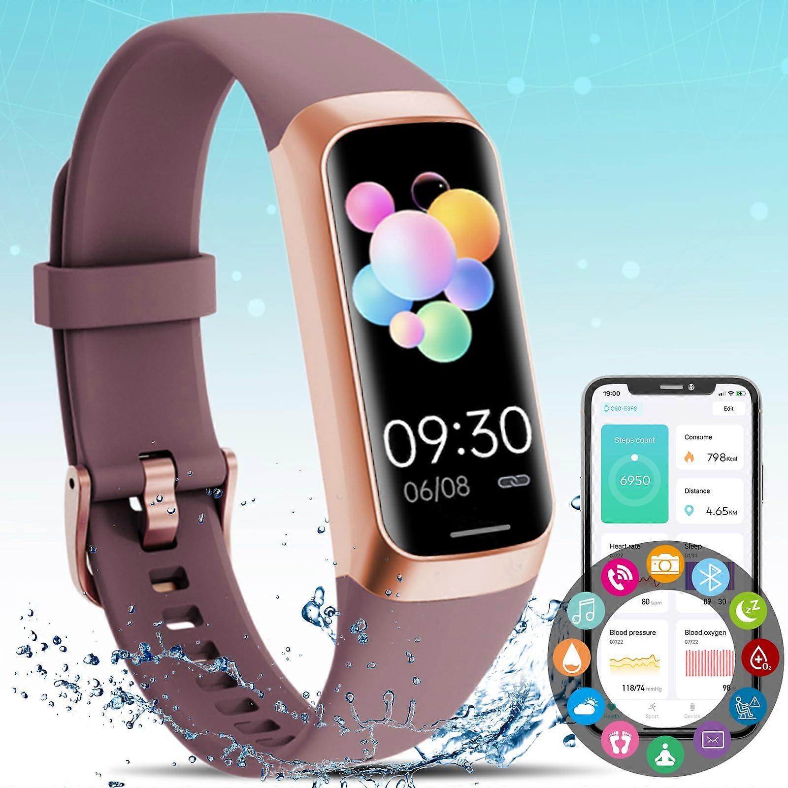 Smart Watch with Heart Rate and Blood Pressure Monitor, Waterproof Fitness Tracker with Sleep and Step Counter
