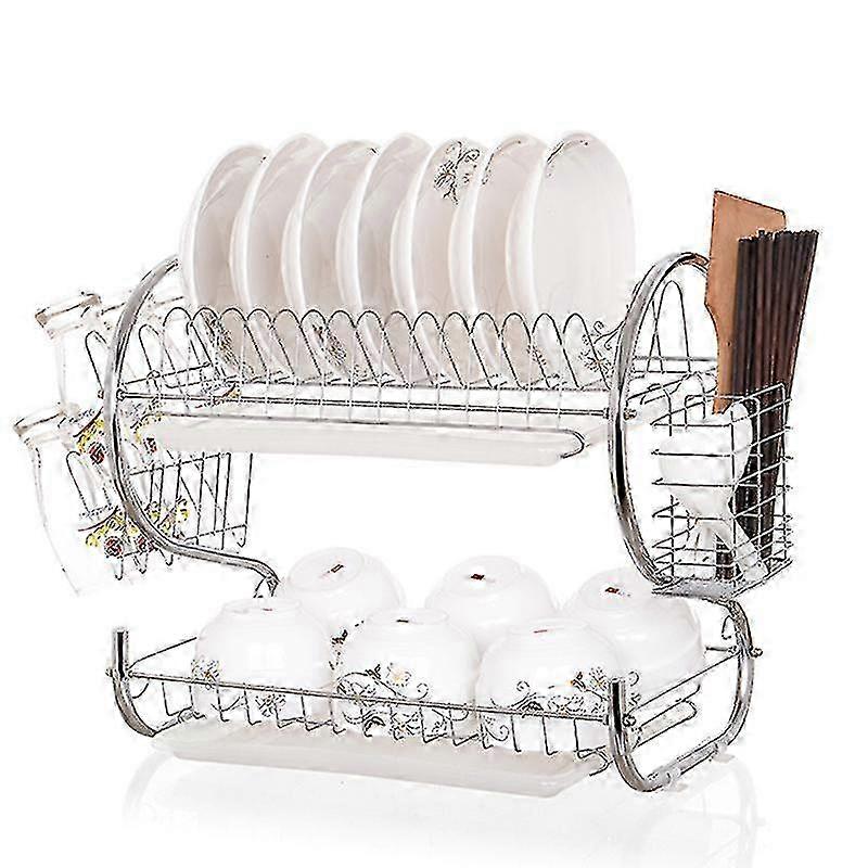 2 Tier Dish Rack Stainless Steel