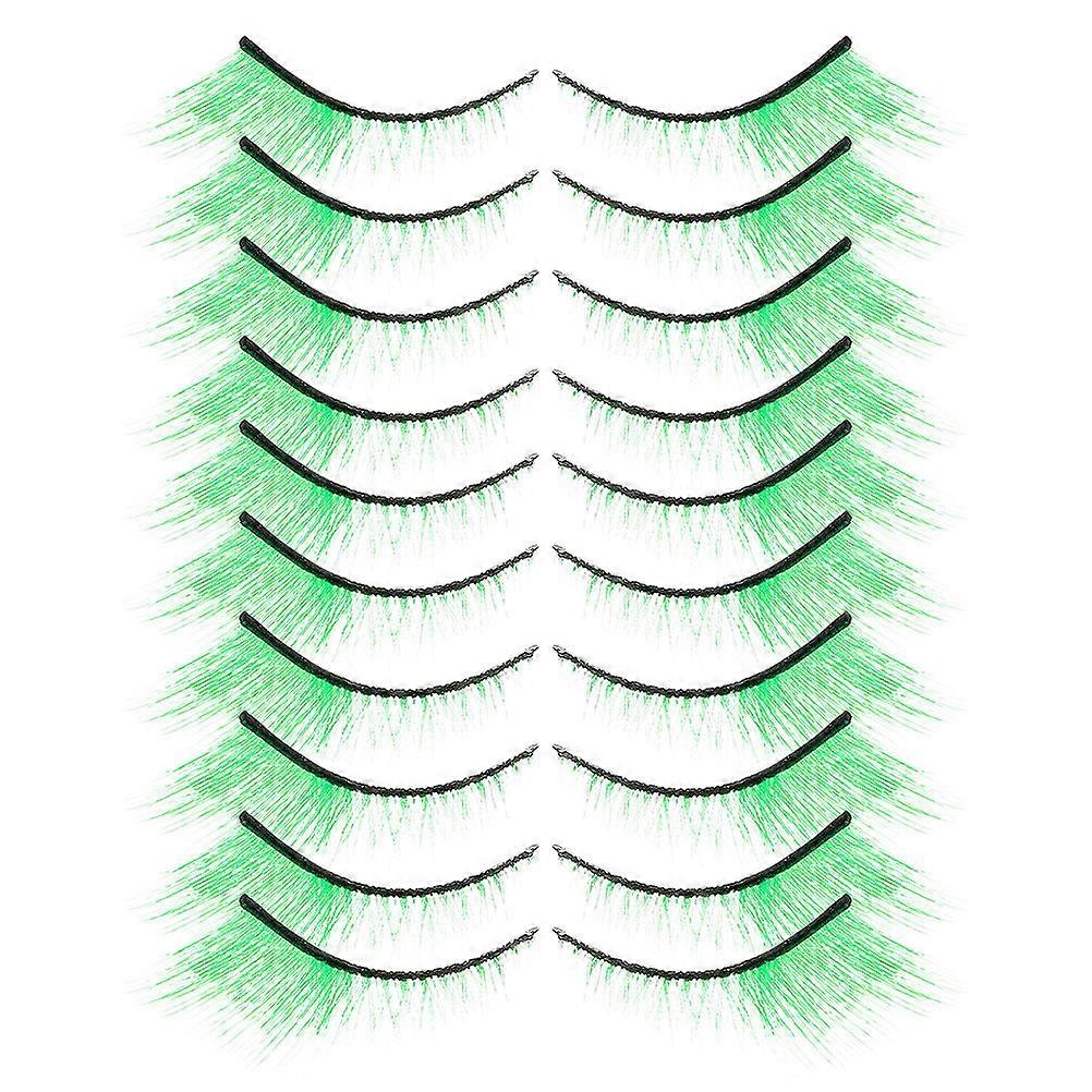 Green False Eyelashes for St. Patrick's Day Makeup with 10Pairs