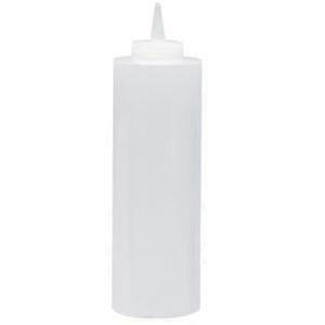 24oz Clear Squeeze Bottle Large Condiment Dispenser with ScrewOn Spout Durable Plastic