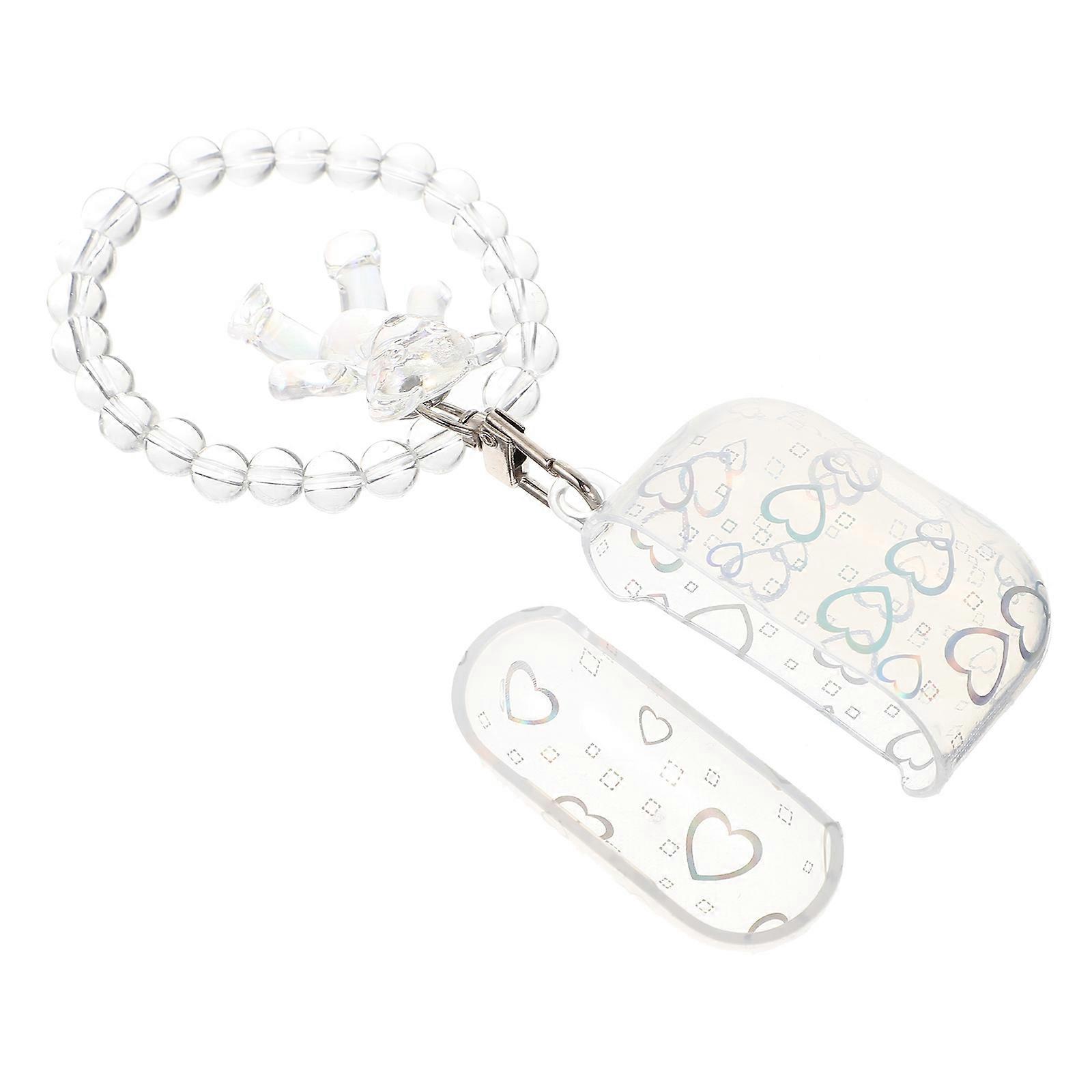 4Pcs Wireless Earphone Shell for Protection Decorative Heart Pattern Transparent