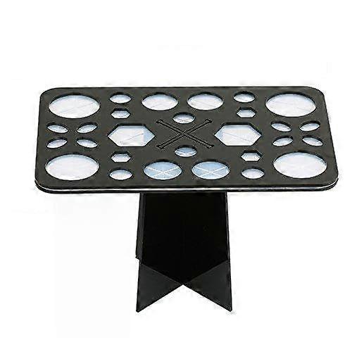 Makeup Brush Drying Rack and Holder with 26 MixedSize Slots, Collapsible Acrylic Stand, Black