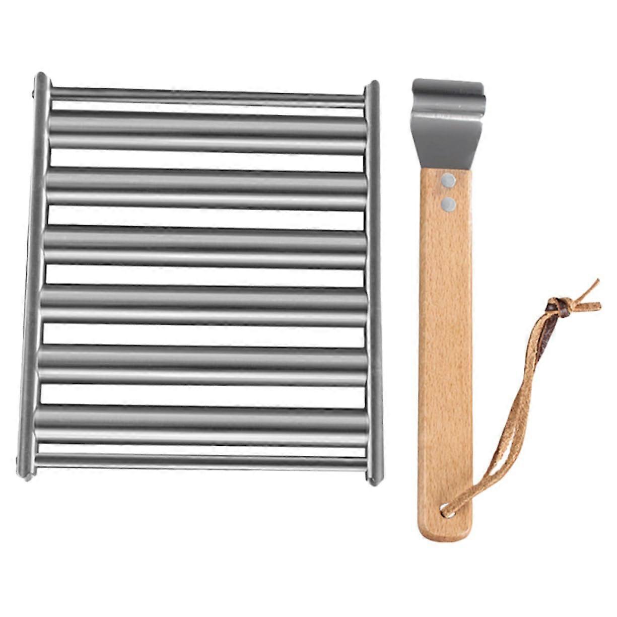 BBQ Sausage Roller with Stainless Steel Grill Rack,  Temp Resistant, Easy Clean for Camping