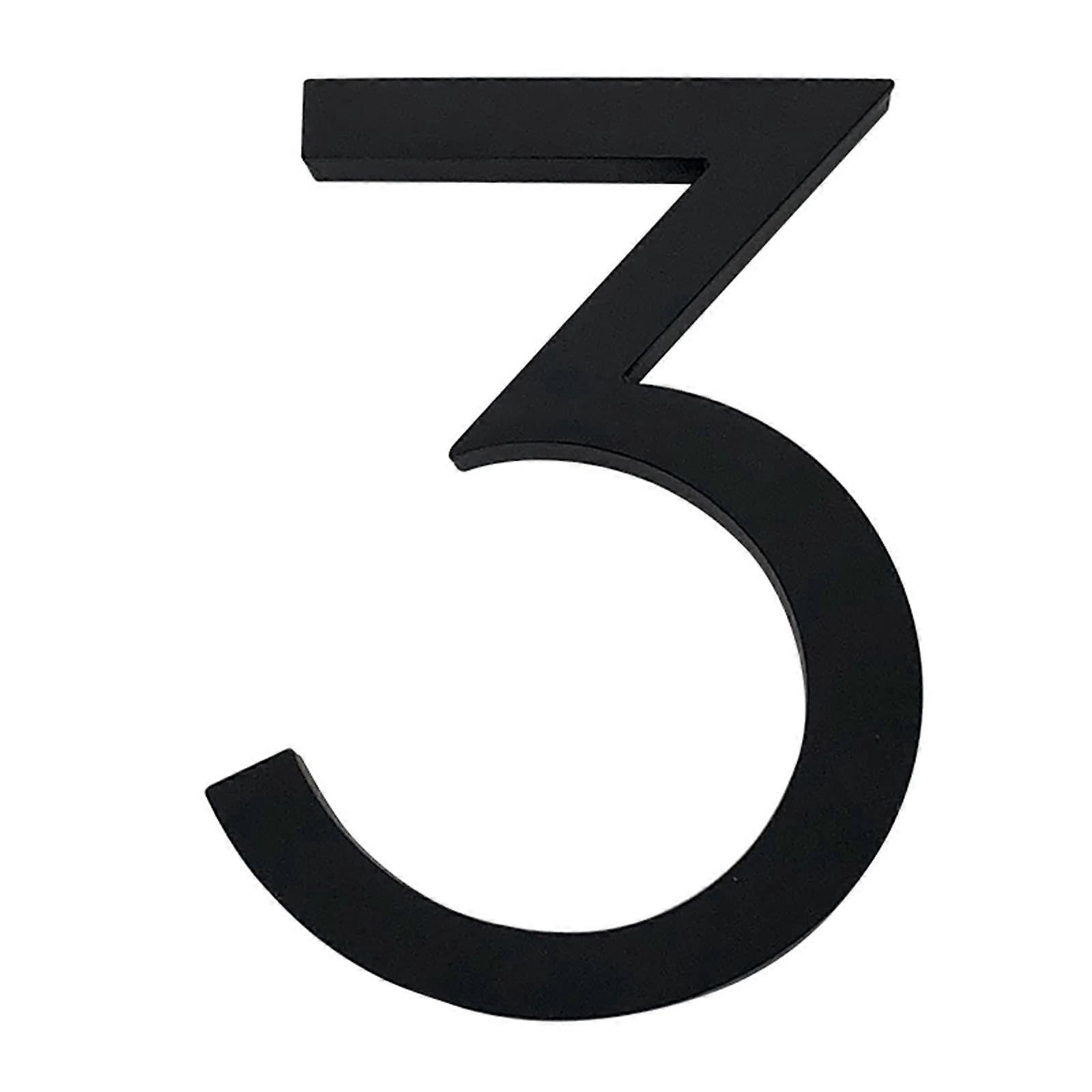 150mm Black Modern House Numbers with Easy Read Font and 3D Floating Effect