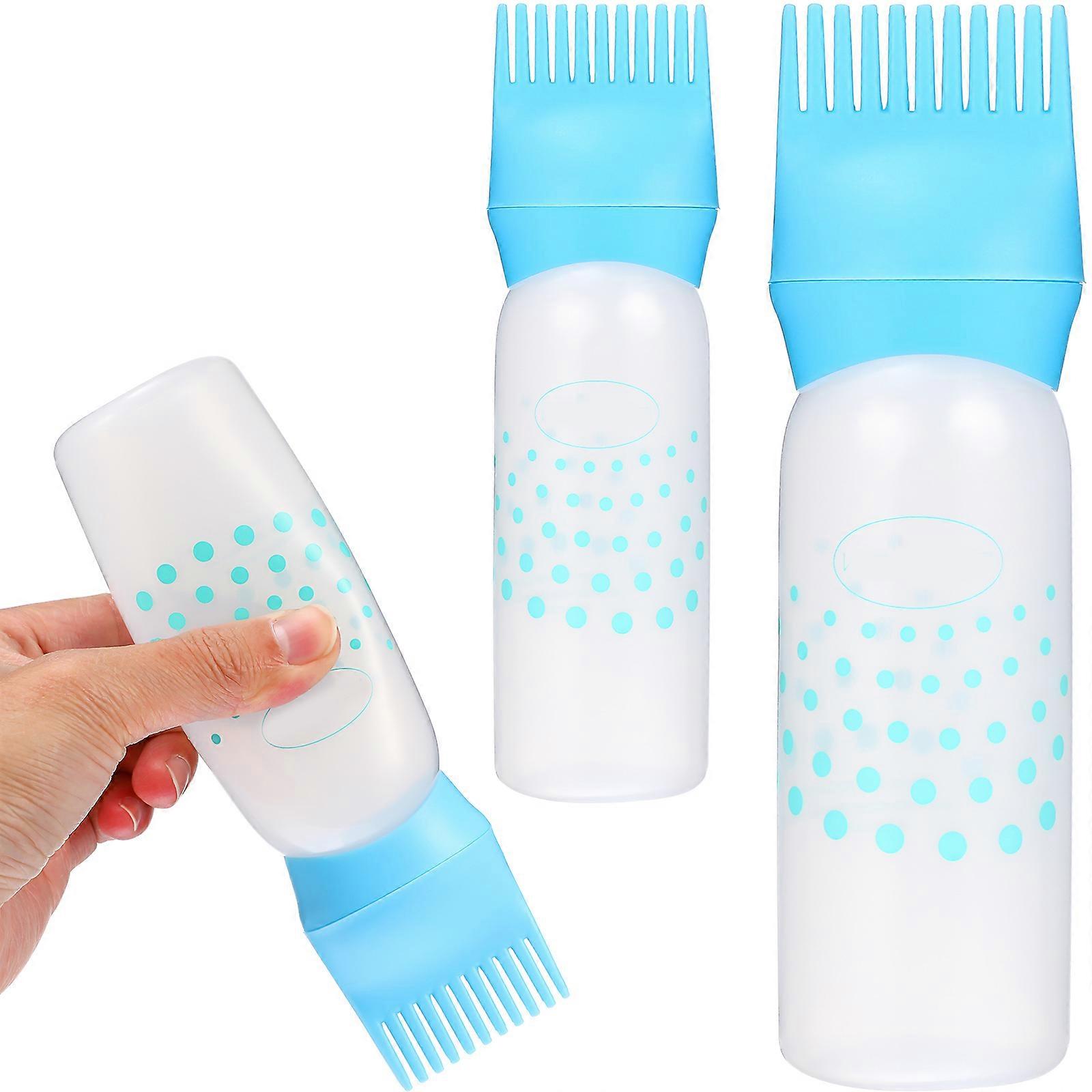 Dry Cleaning Comb Applicator Bottles for Hair Oiling 3Pcs Set