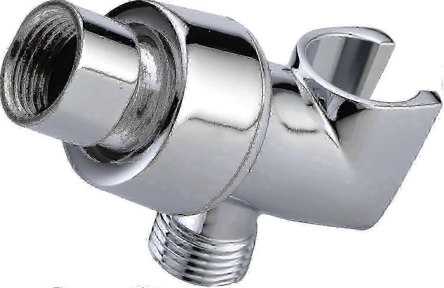 25-26 Adjustable Chrome Shower Head Holder with Universal Wall Hook - Brass Pivot Bracket