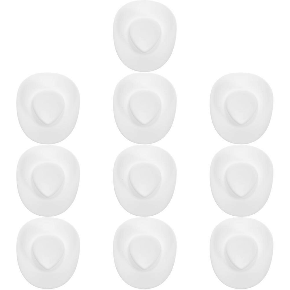 20Pcs Mini White Cowboy Hats for Decorating Doll