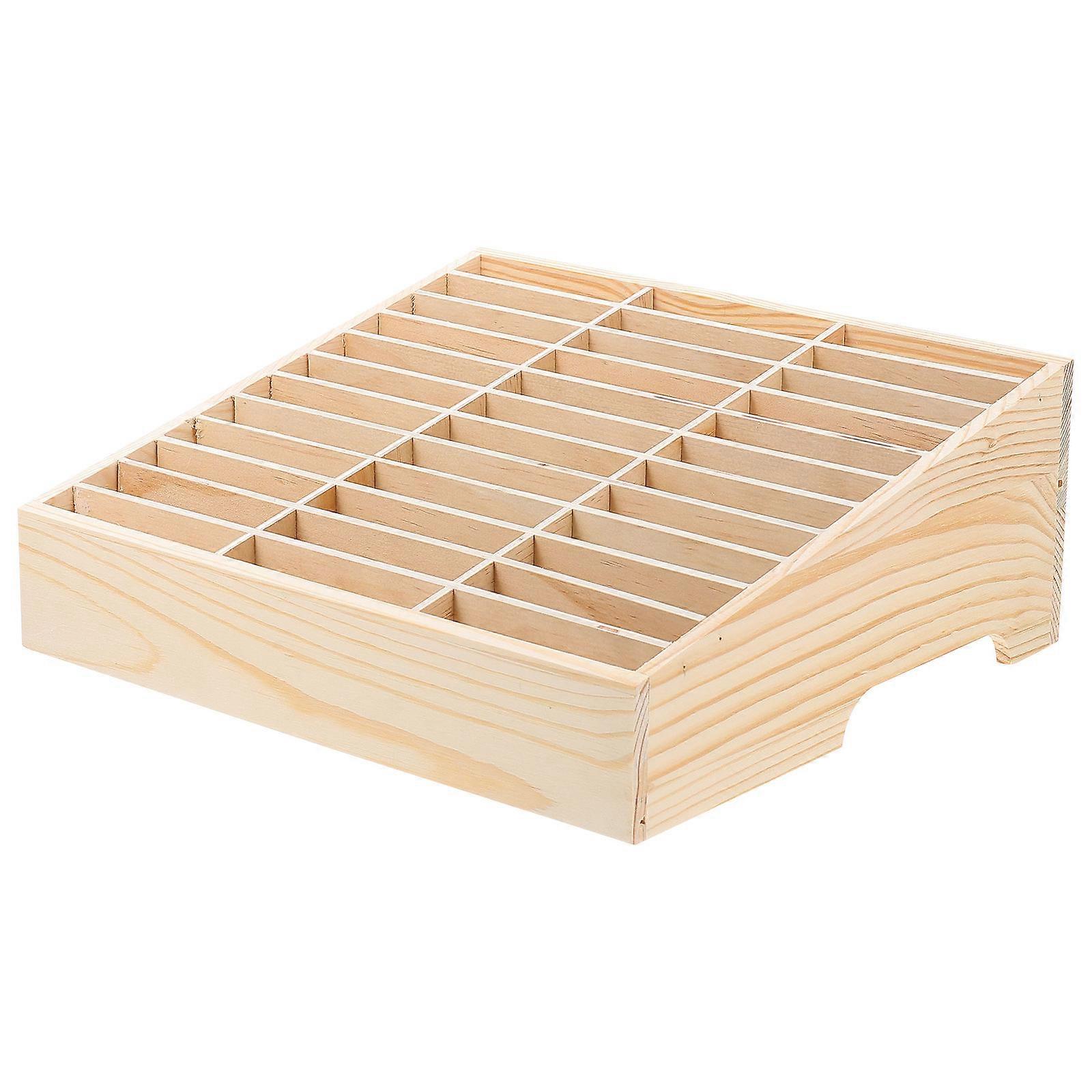 Mobile Phone Storage Box Wooden Multi-Grid Box for Temporary Management