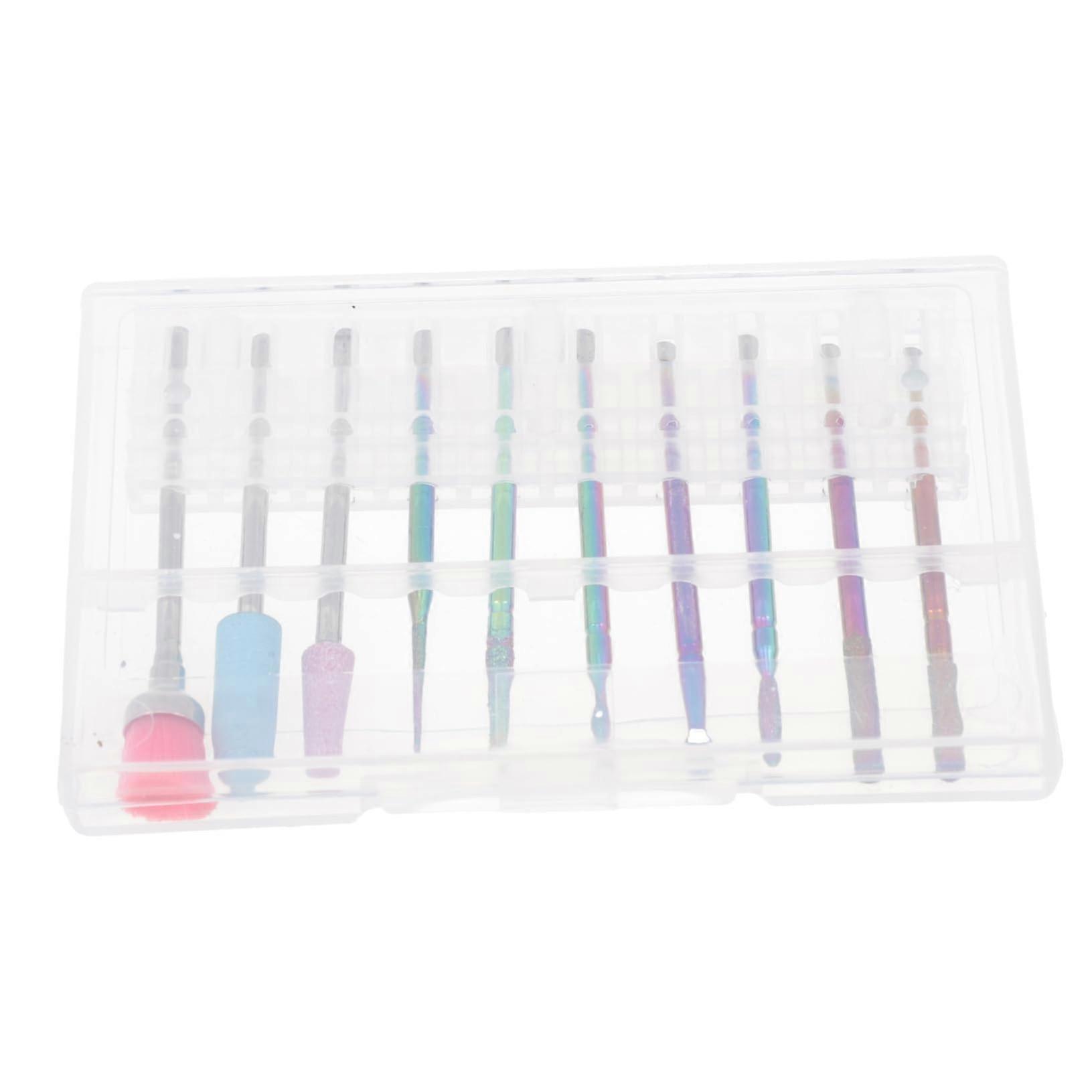 Electric Nail Drill Bits Set 10pcs Durable Grinding Heads for Efficient Manicure and Polishing